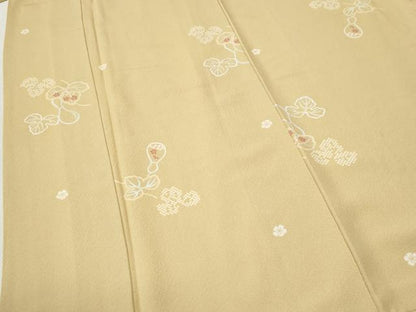 平和屋着物●上質な小紋　瓢箪蔦の葉花文　正絹　逸品　CABK7408yc