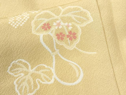 平和屋着物●上質な小紋　瓢箪蔦の葉花文　正絹　逸品　CABK7408yc