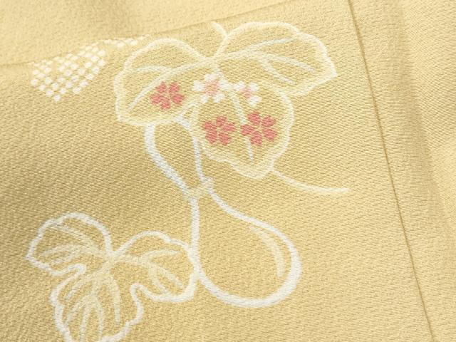 平和屋着物●上質な小紋　瓢箪蔦の葉花文　正絹　逸品　CABK7408yc