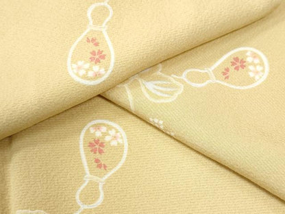 平和屋着物●上質な小紋　瓢箪蔦の葉花文　正絹　逸品　CABK7408yc