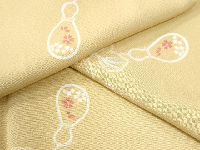 平和屋着物●上質な小紋　瓢箪蔦の葉花文　正絹　逸品　CABK7408yc