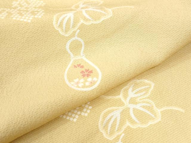 平和屋着物●上質な小紋　瓢箪蔦の葉花文　正絹　逸品　CABK7408yc