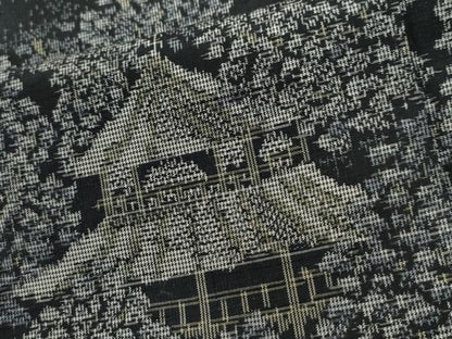 平和屋着物●上質な紬　樹林京風景文　正絹　逸品　CABK7411yc