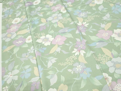 平和屋着物●上質な小紋　枝花文　正絹　逸品　CABK7412yc