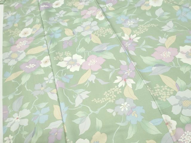平和屋着物●上質な小紋　枝花文　正絹　逸品　CABK7412yc
