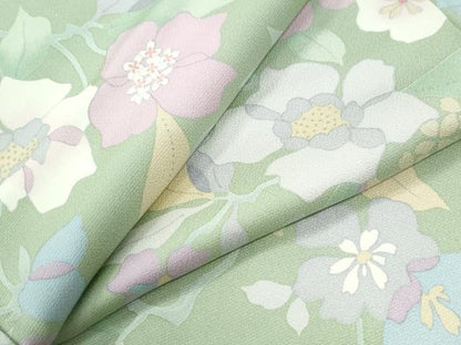 平和屋着物●上質な小紋　枝花文　正絹　逸品　CABK7412yc