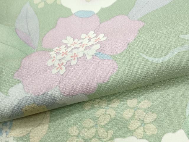 平和屋着物●上質な小紋　枝花文　正絹　逸品　CABK7412yc