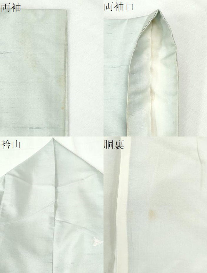 平和屋着物●訪問着　白山紬　友禅　作家物　枝花文　正絹　逸品　CABK7413yc