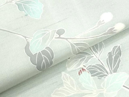平和屋着物●訪問着　白山紬　友禅　作家物　枝花文　正絹　逸品　CABK7413yc