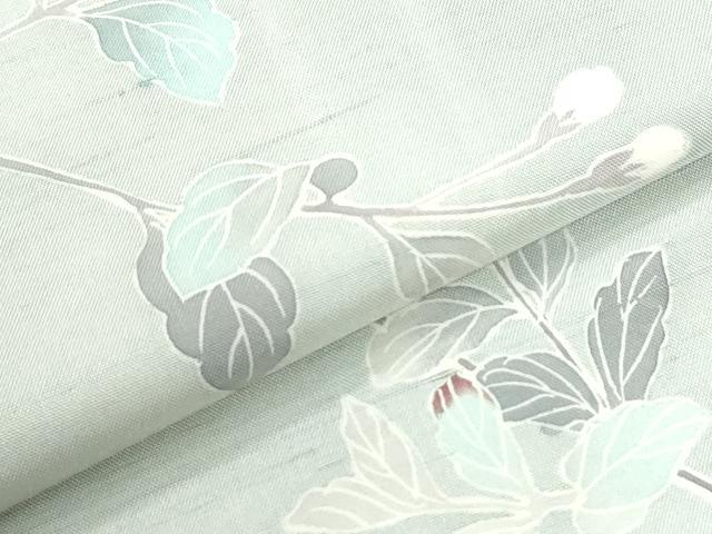 平和屋着物●訪問着　白山紬　友禅　作家物　枝花文　正絹　逸品　CABK7413yc