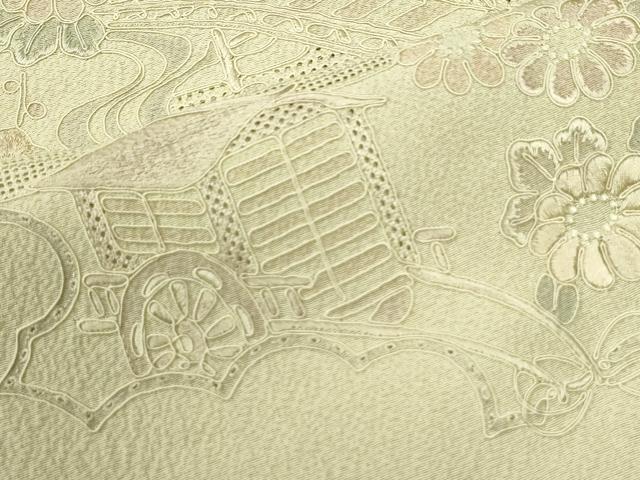 平和屋着物●中国三大刺繍　スワトウ刺繍　総刺繍　訪問着　浜松御所車渡り橋風景文　暈し染め　正絹　逸品　CABK7416yc