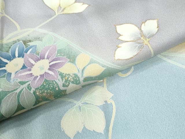 平和屋着物●訪問着　駒刺繍　枝花文　暈し染め　金彩　正絹　逸品　CABK7417yc