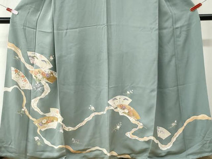 平和屋着物●訪問着　地紙草花文　金彩　正絹　逸品　CABK7418yc
