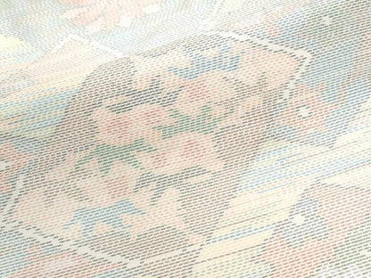 平和屋着物●本場大島紬　白大島　色紙重ね吉祥花松文　正絹　逸品　CABK7420yc