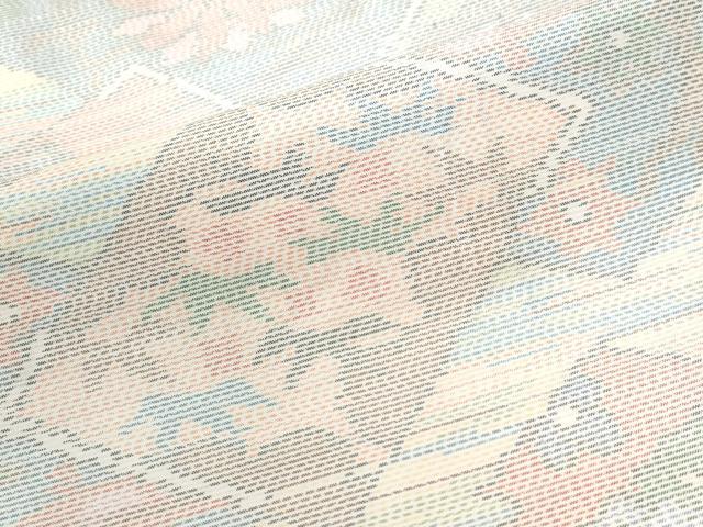 平和屋着物●本場大島紬　白大島　色紙重ね吉祥花松文　正絹　逸品　CABK7420yc
