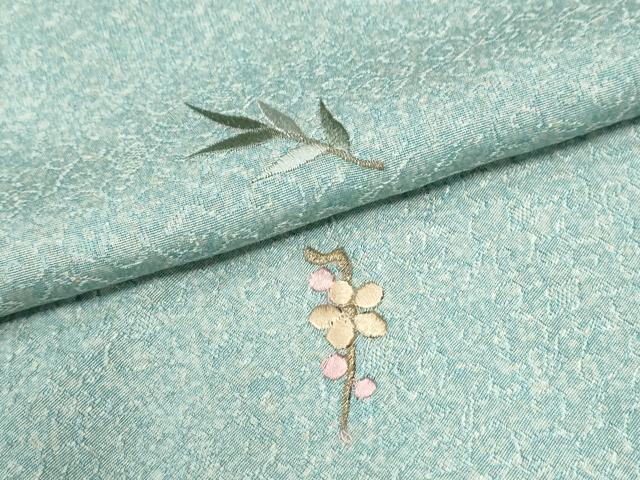 平和屋着物●上質な小紋　総刺繍　草花文　正絹　逸品　未使用　CABK7421yc