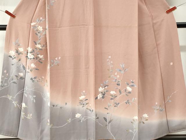 平和屋着物●高級染元　粋峰　林芳夫　京加賀友禅　訪問着　枝花文　暈し染め　正絹　逸品　CABK7425yc