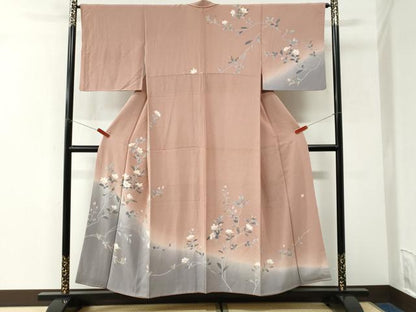 平和屋着物●高級染元　粋峰　林芳夫　京加賀友禅　訪問着　枝花文　暈し染め　正絹　逸品　CABK7425yc