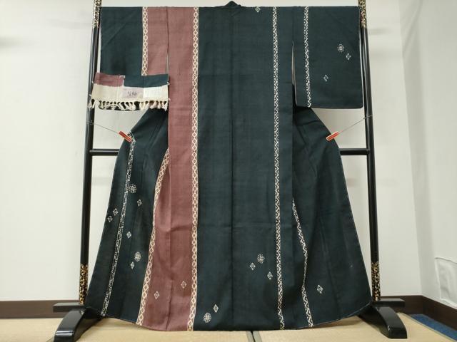 平和屋着物●染織の名門　しょうざん  生紬　訪問着　吉祥間道　証紙付き　正絹　逸品　未使用　CABK7427yc