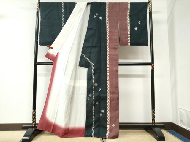 平和屋着物●染織の名門　しょうざん  生紬　訪問着　吉祥間道　証紙付き　正絹　逸品　未使用　CABK7427yc