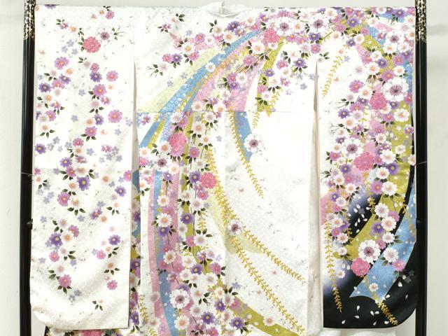 平和屋着物●振袖　舞桜文　洗える着物　CABK7430yc