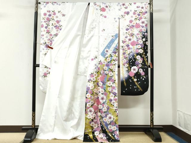 平和屋着物●振袖　舞桜文　洗える着物　CABK7430yc