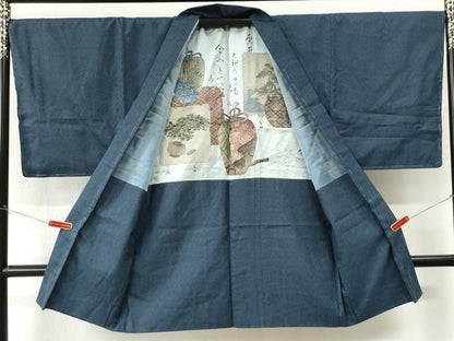 平和屋着物●男性　紬　アンサンブル　120亀甲　総詰め　正絹　逸品　未使用　CABK7431yc