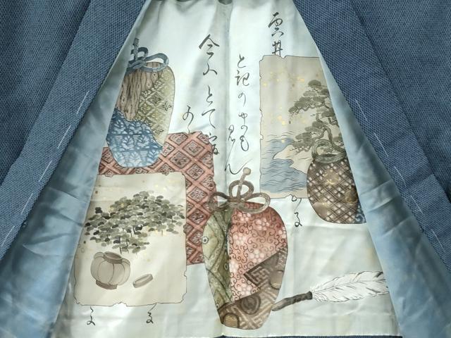 平和屋着物●男性　紬　アンサンブル　120亀甲　総詰め　正絹　逸品　未使用　CABK7431yc