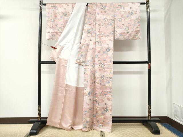 平和屋着物●上質な小紋　エ霞宝尽くし花唐草文　正絹　逸品　CABK7441yc