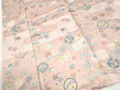 平和屋着物●上質な小紋　エ霞宝尽くし花唐草文　正絹　逸品　CABK7441yc