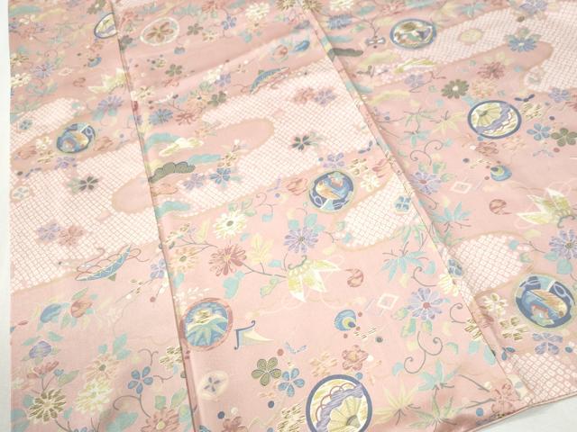 平和屋着物●上質な小紋　エ霞宝尽くし花唐草文　正絹　逸品　CABK7441yc