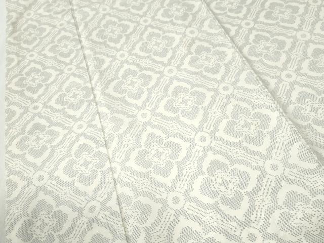 平和屋着物●本場大島紬　白大島　天井花文　正絹　逸品　CABK7442yc