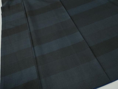 平和屋着物●本場大島紬　9マルキ　横段文　ロング丈　正絹　逸品　CABK7444yc