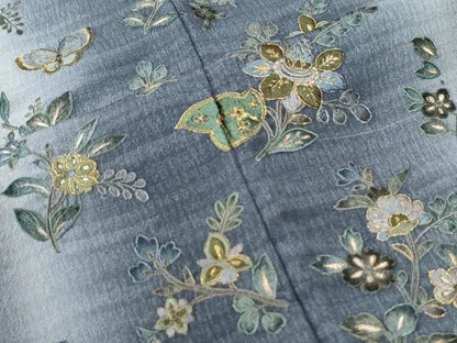 平和屋着物●訪問着　総刺繍　更紗花蝶文　暈し染め　金糸　ロング丈　正絹　逸品　CABK7452yc