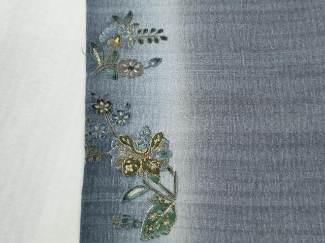 平和屋着物●訪問着　総刺繍　更紗花蝶文　暈し染め　金糸　ロング丈　正絹　逸品　CABK7452yc