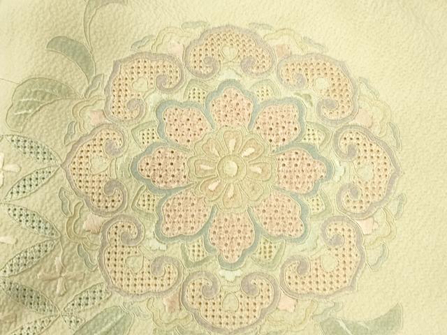 平和屋着物●中国三大刺繍　スワトウ刺繍　総刺繍　訪問着　吉祥花文　暈し染め　正絹　逸品　未使用　CABK7455yc