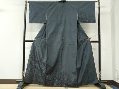 平和屋着物●訪問着　本場大島紬　草花文　正絹　逸品　CABK7456yc