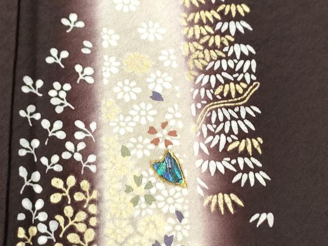 平和屋着物●訪問着　螺鈿　舞花文　暈し染め　金彩　正絹　逸品　CABK7458yc
