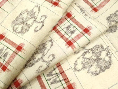 平和屋着物●上質な紬　吉祥花唐草文　正絹　逸品　CABK7462yc
