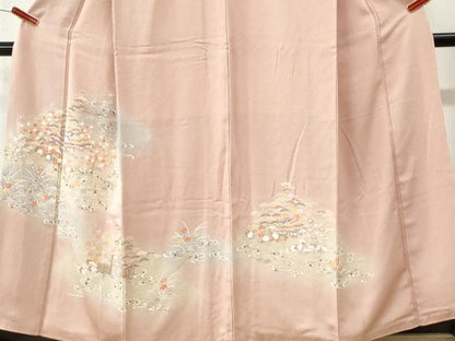 平和屋着物●訪問着　浜松風景文　暈し染め　金彩　正絹　逸品　CABK7465yc