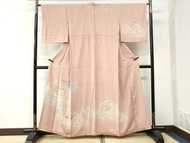 平和屋着物●訪問着　浜松風景文　暈し染め　金彩　正絹　逸品　CABK7465yc