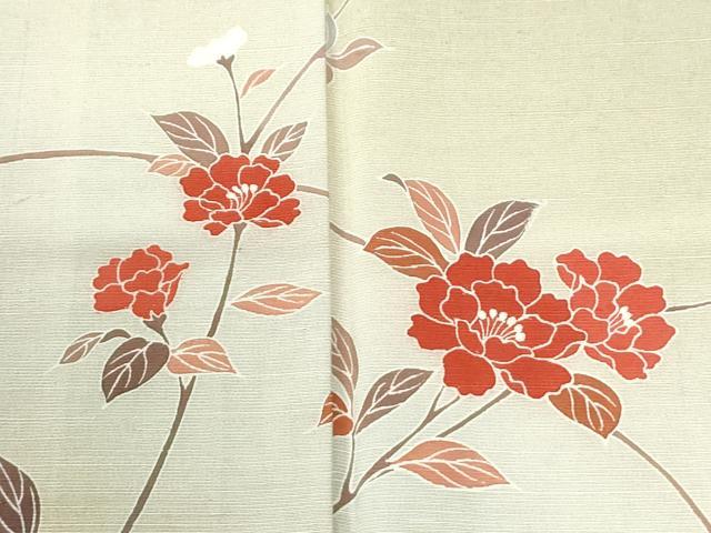 平和屋着物●訪問着　紬地　作家物　枝花文　正絹　逸品　CABK7466yc