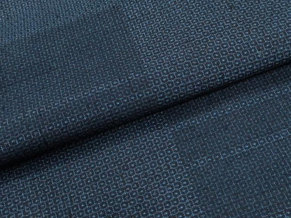 平和屋着物●結城紬　100亀甲　変わり市松唐草文　正絹　逸品　CABK7467yc
