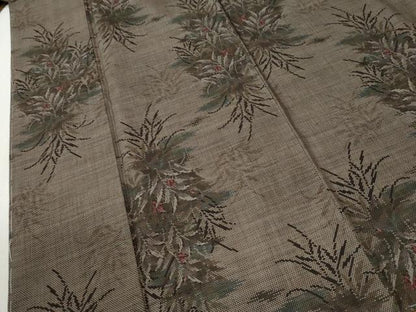 平和屋着物●本場大島紬　9マルキ　草花文　正絹　逸品　未使用　CABK7471yc