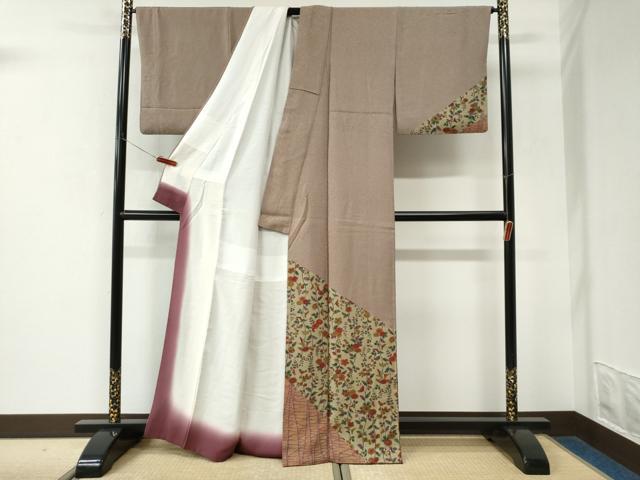 平和屋着物●訪問着　枝花文　正絹　逸品　CABK7474yc