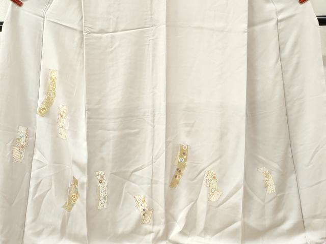 平和屋着物●訪問着　駒刺繍　短冊花唐草文　金彩　正絹　逸品　CABK7475yc
