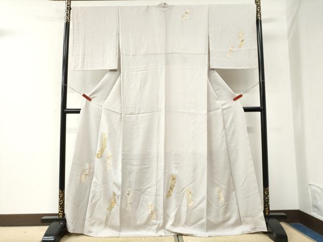 平和屋着物●訪問着　駒刺繍　短冊花唐草文　金彩　正絹　逸品　CABK7475yc