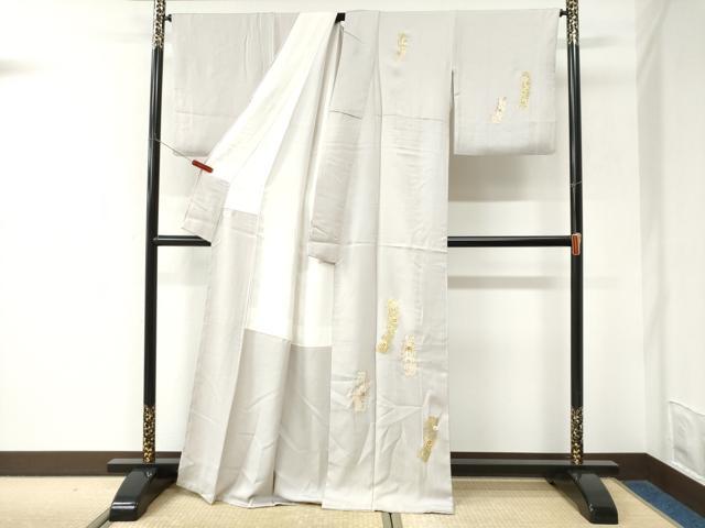 平和屋着物●訪問着　駒刺繍　短冊花唐草文　金彩　正絹　逸品　CABK7475yc