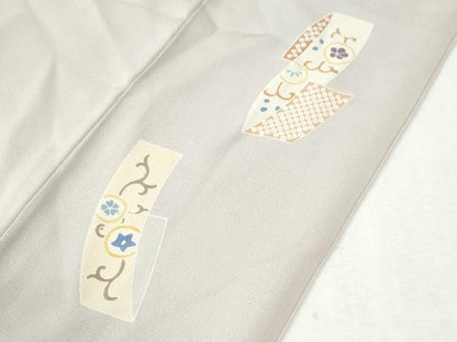 平和屋着物●訪問着　駒刺繍　短冊花唐草文　金彩　正絹　逸品　CABK7475yc