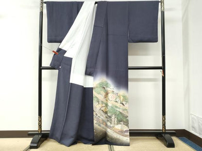 平和屋着物●豪華色留袖　作家物　寿光織　扇面優雅図　暈し染め　金糸　さが美扱い　正絹　逸品　CABK7480yc